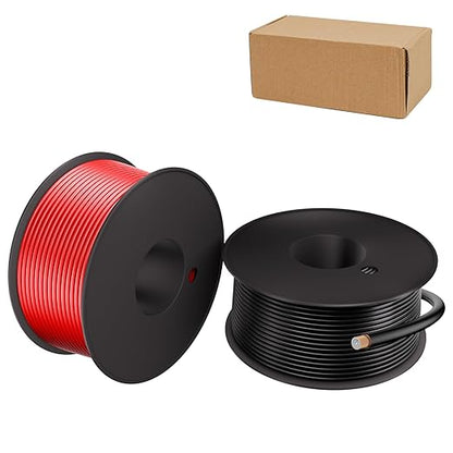 16 Gauge Electrical Wire 2 Pack Total 100ft-Black 50 ft and Red 50 ft Soft Flexible Copper-Clad Aluminum(CCA) 16 AWG PVC Wire for Lamp, Household Appliances RC Toys, Models, Auto, Electronics