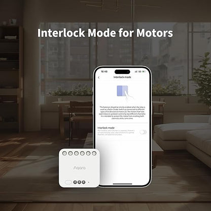 Aqara Dual Relay Module T2,Smart Relay Switch Dry Contact Mode for Garage Doors and Boilers,Light Switch Roller Shade Switch,Supports Homekit and Alexa,Requires a Neutral Line and Aqara Zigbee 3.0 Hub