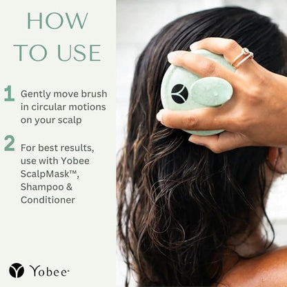 Yobee Scalp Massager - Gentle Head Massager with Soft Silicone Bristles - for Removing Dandruff & Buildup & Promoting Hair Growth - Exfoliator & Stress Relief Scalp Scrubber for All Hair Types