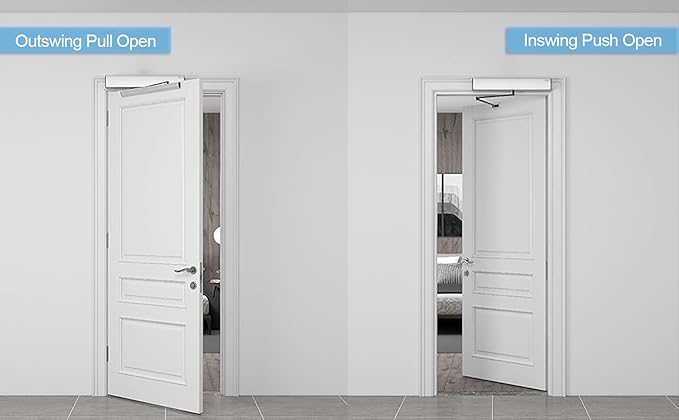 Olideauto Commercial Door Opener Automatic Touchless Sensor Open for Commercial Front Door No Touch Open with 2PCS Wired Touchless Hand Sensor Switches