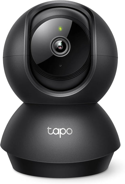 Tapo 1080P Indoor Pan/Tilt Wired Security Camera - Works as a Baby & Pet Monitor, Motion Detection, 2-Way Audio, Siren, Night Vision, Subscription-Free Local Storage or Optional Cloud, Black, C201