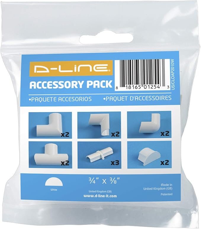 D-Line Cord Cover Accessory Pack - Only for use with 0.78in (W) x 0.39in (H) Lengths