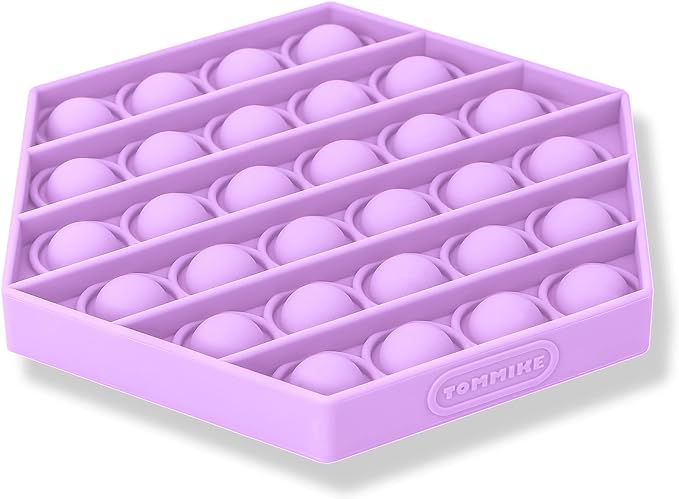 TOMMIKE Hexagon Push Pop Fidget Toy Bubble Sensory for Anxiety & Stress Relief Special Needs Autism Learning Office School Game Crafts Kids Adults (Pastel Lilac)