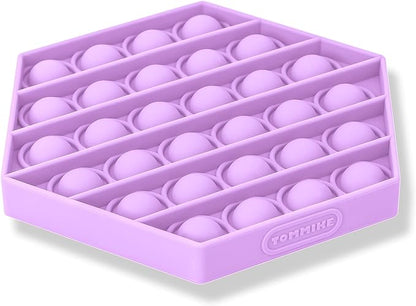 TOMMIKE Hexagon Push Pop Fidget Toy Bubble Sensory for Anxiety & Stress Relief Special Needs Autism Learning Office School Game Crafts Kids Adults (Pastel Lilac)