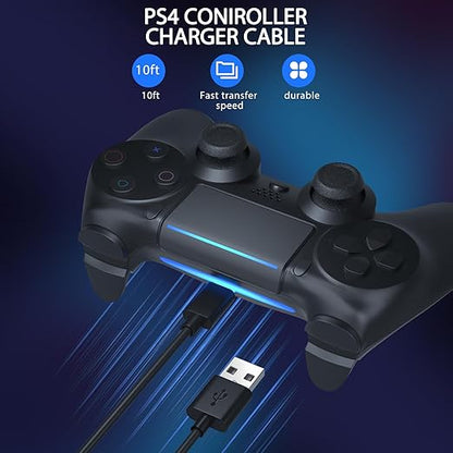 10ft PS4 Controller Charging Cable Compatible with Xbox One Controller,PS4 Charger Cord for Playstation-4,PS 4 Slim Pro,Dualshock 4,Fire Stick,Game Accessories Micro-USB Data Cord for Xbox One S,X