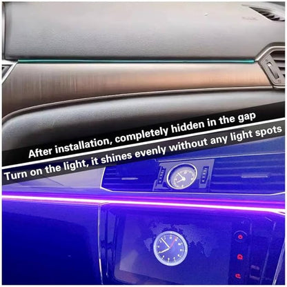 Acrylic Interior Car LED Lights with Remote and Wireless APP 10 in 1,Ambient Lighting Kits Fiber Optic Strip LEDs,16 Million Colors Music&DIY Function