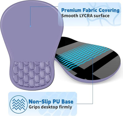 YIWEI Ergonomic Mouse Pad with Wrist Rest - Comfortable Office Mousepad with Memory Foam Wrist Support for Carpal Tunnel Relief, Mouse Pads with Non-Slip Base for Gaming and Home (Purple)