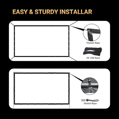 250 Inch Extra Large Projector Screen | Cinema-Grade Huge Movie Screen for Outdoor Use — Perfect for Backyard, Events, Church, School, Corporate by IOLIEO