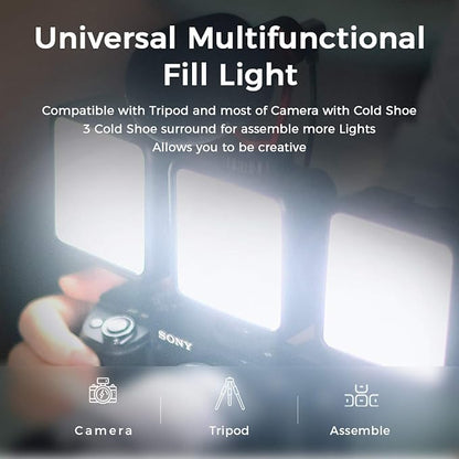 ULANZI VL-81 3000mAh Bi-Color LED Video Light w Softbox - 3200K-5600K+CRI95 Rechargeable Camera Light, 3 Cold Shoe Mount for DSLR/GoPro/Sony/Canon/iPhone, Vlog Filming TikTok Live & Photography