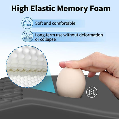 YIWEI Ergonomic Mouse Pad with Wrist Rest - Comfortable Office Mousepad with Memory Foam Wrist Support for Carpal Tunnel Relief, Mouse Pads with Non-Slip Base for Gaming and Home (Dark Gray)