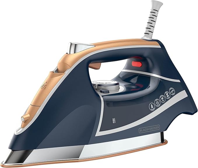 Black+Decker Elite Pro-Series Steam Iron, 6 Settings 1700 Watt, Navy