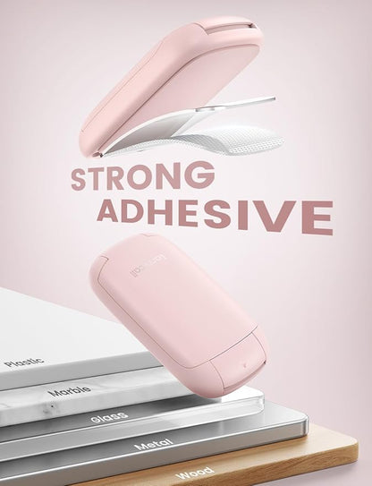 Lamicall Headphone Stand, Sticky Headset Holder - Foldable Headphone Holder Hook Mount, Adhesive Headset Hanger Clip Under Desk, Earphone Clamp for Airpods Max, HyperX, Sennheiser, Pink
