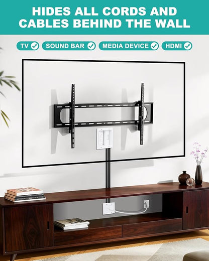 HAPYTHDA in Wall Cable Management Kit,TV Cord Hider for Wall Mounted TV with Two Triple Outlet and 10ft Cord,20A TV Wire Hider for Wall Easy Achieve Safe Cable Management