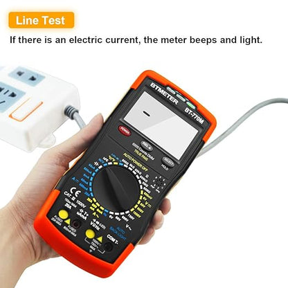 Digital Multimeter TRMS 6000 Count, BTMETER BT-770M Auto/Manual Ranging DMM Electrical Meter Tester for AC/DC Amp, AC/DC Volt, Ohm Capacitance Frequency Continuity Temperature NCV, Auto Backlight