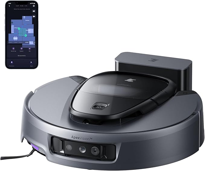 3i G10+ Robot Vacuum and Mop Combo, 18,000 Pa Suction, 60-Day Hands-Free Cleaning with Quiet Debris Compression, Smart LiDAR Navigation, Auto Extension Along Edges, Ideal for Hard Floors & Carpets