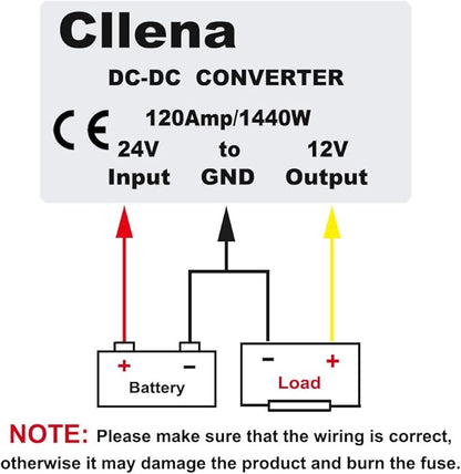 C DC to DC 24V/12V 120A 1440W Waterproof Buck Transformer Regulator Power Supply