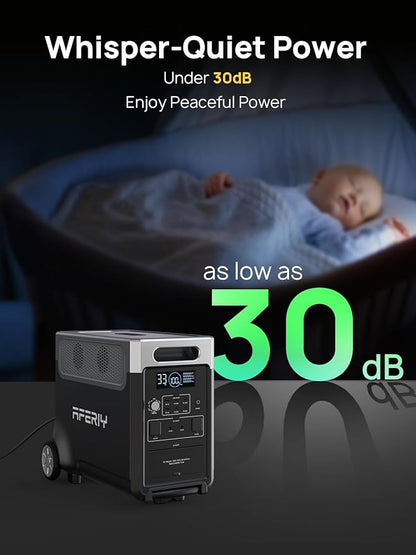 AFERIY 7680Wh Portable Power Station,P310 with 1 Extra Battery,120V 3600W Expandable Capacity LiFePO4 Battery Backup,Solar Generator for Home Use,Outdoor Camping,Power Outage,Camping,RV,Emergencies