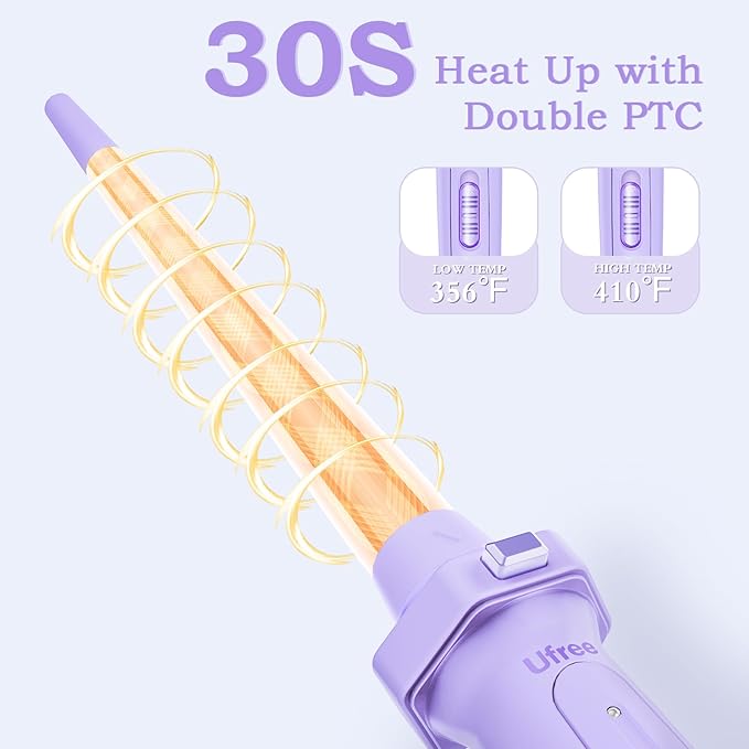 Birthday Gifts for Women, Ufree 5 in 1 Curling Iron with Interchangeable Ceramic Barrels (0.35"-1.25"), Curling Wand Set with Flat Iron Hair Straightener, Instant Heat Up, Dual Voltage Hair Curler