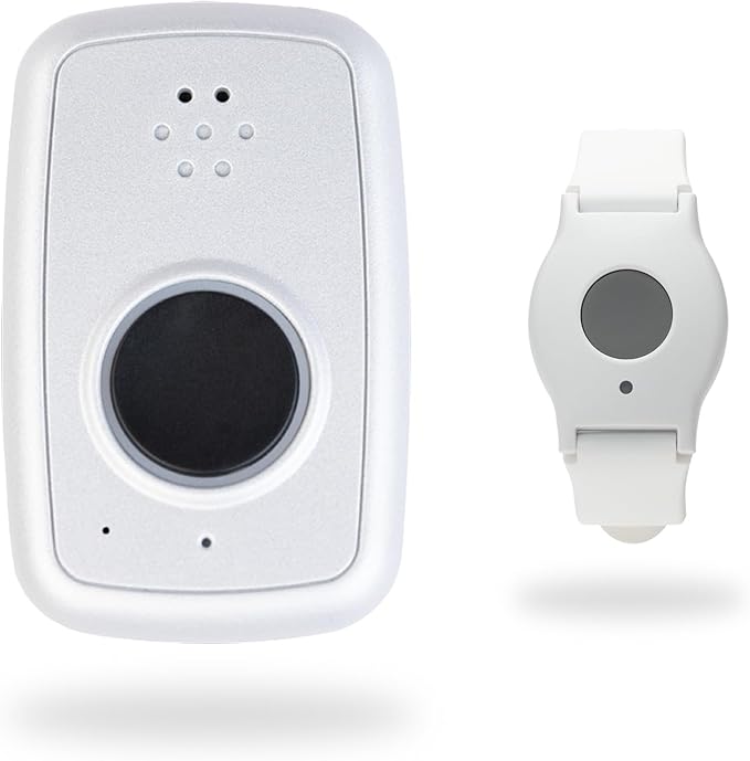 ADT - On-The-Go Mobile Medical Alert System for Seniors - GPS Capabilities, Included Waterproof Wearable Panic Button, 24/7 U.S. Based Monitoring (White Wristband)