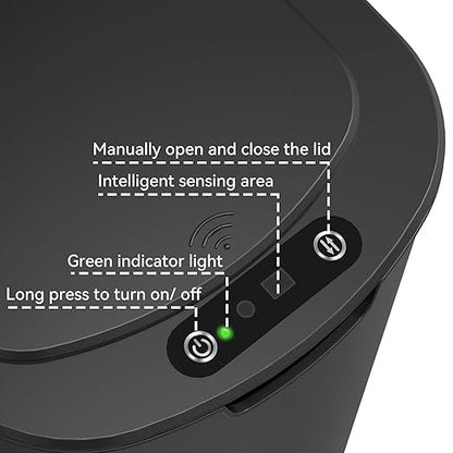 5 Gallon Motion Sensor Bathroom Trash Can Automatic Garbage Cans with Lid Touchless Smart Slim Plastic Trash Bin for Kitchen, Bedroom, Toilet, Office, Living Room