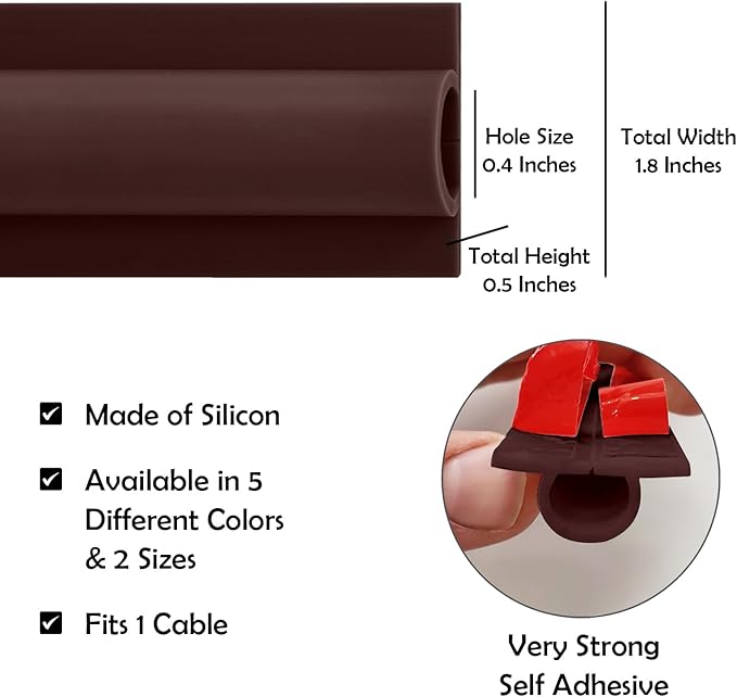 Rubber Bond TV Cord Hider Cable Protector - Strong Self Adhesive Wall Cord Cover Cable Hider - Low Profile Cable Management Wall Cord Concealer Cable Raceway