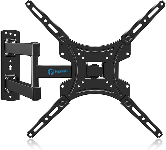 Full Motion TV Wall Mount Bracket Articulating Arms Swivels Tilts Extension for Most 24-55 Inch LED LCD Flat Curved Screen TVs, Max VESA 400x400mm up to 66lbs by Pipishell
