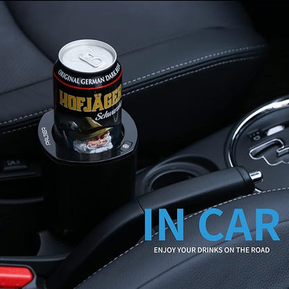 Car Cup Holder 2-in-1 Coffee Warmer Drink Cooler Smart Car Tumbler Holder Gift for Car Lover(Matt Black)
