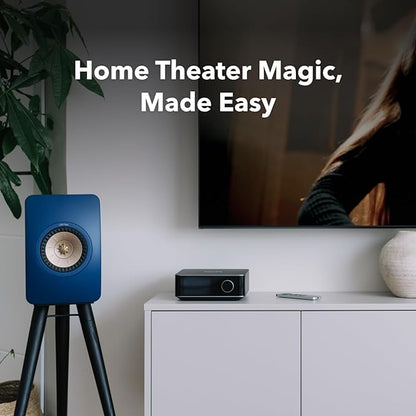 WiiM Amp Ultra with Voice Remote 2 | 100W Streaming Amplifier with Premium ESS ES9039Q2M DAC & Dual TI TPA3255 Amps | Built-in RoomFit EQ & Touchscreen | HDMI ARC, Optical, RCA Inputs | Silver