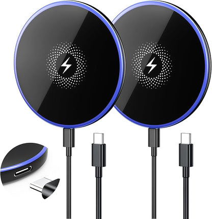 Wireless Charger 2Pack 6FT 15W Samsung Magnetic Wireless Charger Fast Charging Pad for Samsung Galaxy S25 Ultra/S24 FE/S23 Ultra/S22/S21/Z Google Pixel 9 8a 7a 8 7 Pro | Strong Magnet Technology