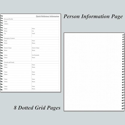 Daily Planner Undated - A4 To Do List Notebook Hourly Schedules, Spiral Appointment Planner for Women and Men,PVC Hardcover, Inner Pocket, Elastic Closure, 8.5" x 11", Grey
