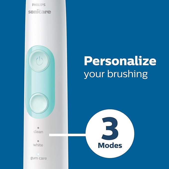Philips Sonicare Compact Flosser 1000, Blue, ProtectiveClean 5300 Rechargeable Electric Toothbrush and 2PK Compact Nozzle Bundle