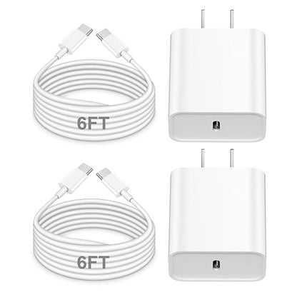 iPhone 15 Charger,iPhone 15 Charger Fast Charging,20W Type C USBC ChargerBlock 6FT USB C to USB C Cable Cord Compatible iPhone 16 Pro Max/15 Plus,iPad Pro 12.9/13/11-inch, iPad mini 6, iPad Air 4/5