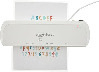 Amazon Basics 9 inch Thermal Laminator Machine for Documents and Photos, Easy to Use for Home Office or School, White