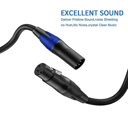 LanSenSu XLR Female to 2 XLR Male Patch Y Cable Balanced Microphone Splitter Cord Audio Adaptor (3.3ft-2pack)