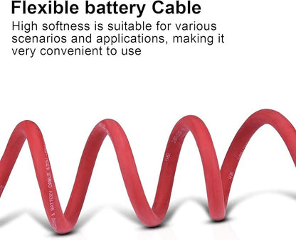 Shirbly 2 Gauge Battery Cable, 10FT Red + 10FT Black 2 AWG Pure Copper Wire Welding Cable, for Automotive, Battery, Solar and Generator, Standard USA OFC Wire