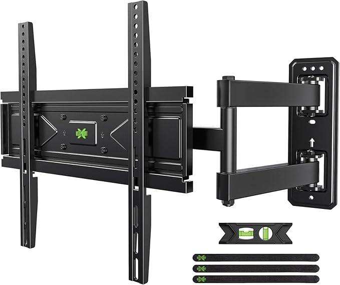 USX MOUNT Corner TV Wall Mount for 26-60 Inch TVs up to 80 lbs, Single Articulating Arm, Full Motion TV Wall Mount Bracket with Swivel and Tilt, Max VESA 400x400mm