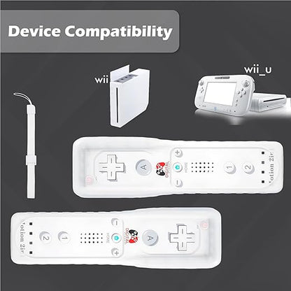 Digital Dynasty 2 Pack Motion Plus Wii Controller with Nunchuks - Wii Remote with Nunchuks Compatible with Nintendo Wii & Wii U (White)