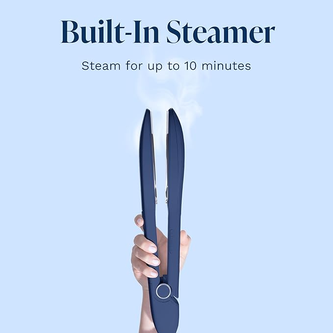 Nori Press Travel Steam Iron - Handheld Iron With Optional Steam Feature - No Ironing Board Required - Easy to Use w/ 6 Fabric Settings - Removes Wrinkles - User Manual Included - Navy