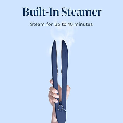 Nori Press Travel Steam Iron - Handheld Iron With Optional Steam Feature - No Ironing Board Required - Easy to Use w/ 6 Fabric Settings - Removes Wrinkles - User Manual Included - Navy