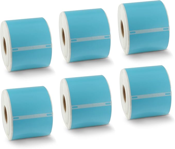 BETCKEY - Compatible DYMO 30256 (2-5/16" x 4") Replacement Shipping Labels - Compatible with Rollo, DYMO Labelwriter 450, 4XL & Zebra Desktop Printers[6 Rolls - 1800 Labels, Light Blue]