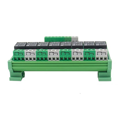 GAEYAELE 8 Channel Interface Relay Module 24VACDC DIN Rail Panel Mount for Automation PLC Board (FY-T738-24VACDC)