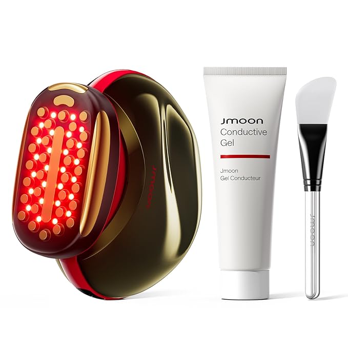 NouvelleSkin Facial Toning Device Facial, Microcurrent Facial Device with Face Mask Brush, Face Lift Device at-Home Use, Medical Grade Red Light Therapy for Wrinkle with 4 Modes & 5 Intensity Levels