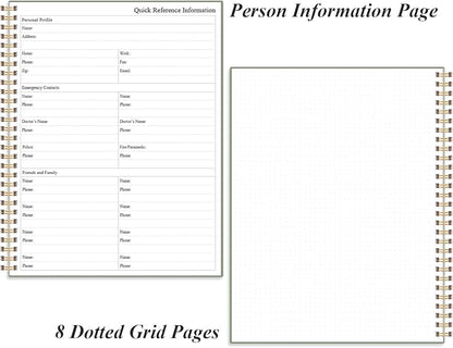 Daily Planner Undated - A4 To Do List Notebook Hourly Schedules, Spiral Appointment Planner for Women and Men,PVC Hardcover, Inner Pocket, Elastic Closure, 8.5" x 11", Green