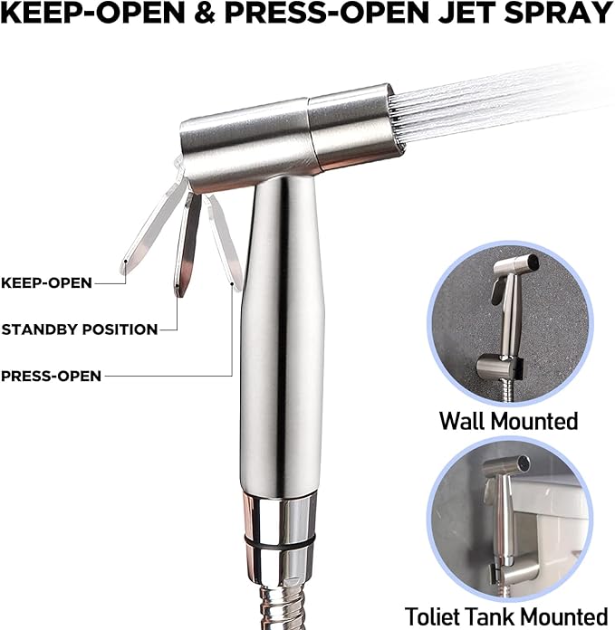 Handheld Bidet Sprayer for Toilet, Bidet Attachment for Warm Water, Hot and Cold Mixing Valve Kit, Hand Sprayer for Feminine Wash, Pet, Cloth, Diaper