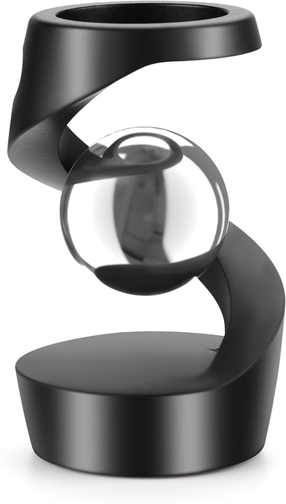 Kinetic Desk Toys, Metal Fidget Toys for Office, Adults & Kids, Optical Illusion Toys, Black Silver