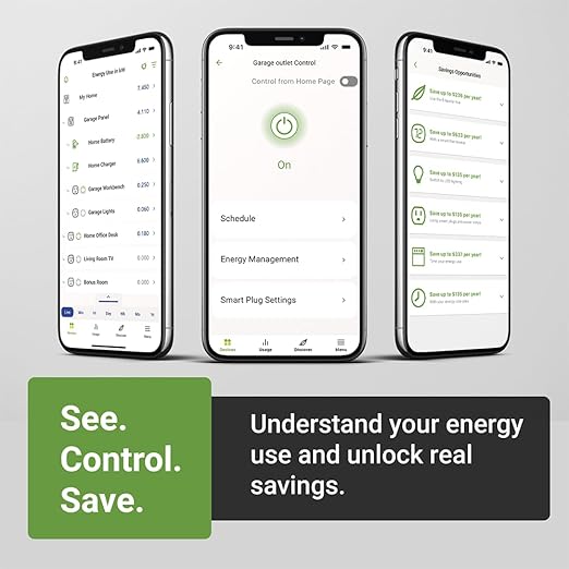 Emporia Energy Monitoring Smart Plug, WiFi Smart Outlet Plug Works with Alexa and Google Home - 15a WiFi Outlet with Timer, Mobile App, Home Energy Monitor, Scheduling - 2.4ghz WiFi Only (2 Pack)