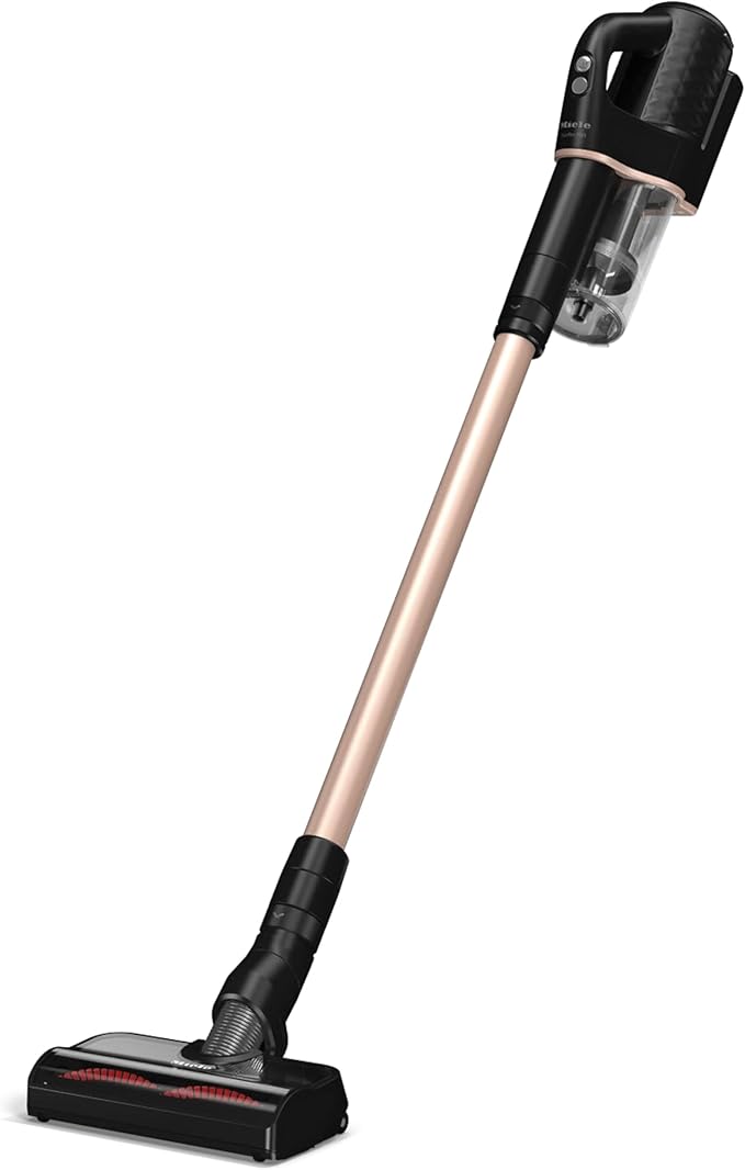 Miele Duoflex Total Care Vacuum Cleaner, Cordless and Bagless Multi-Use, Multi-Floor Flexible Stick Vacuum with 4 Attachable Brushes and Accessories, in Obsidian Black / Rose Gold