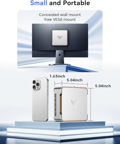 KAMRUI Pinova P2 Mini PC, AMD Ryzen 4300U(Beats 3500U/3200U/N150,Up to 3.7 GHz) Mini Computers, 16GB RAM 512GB SSD Mini Desktop Computers, Triple 4K Display/HDMI+DP+Type-C/WiFi/BT for Home/Business
