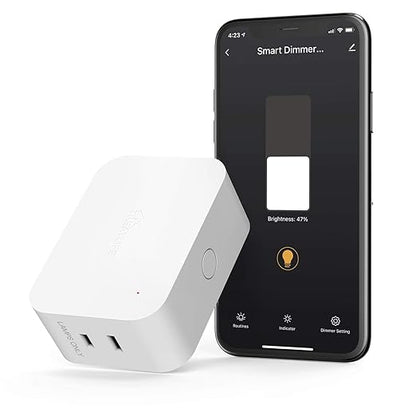 Alexa Smart Dimmer Plug, Treatlife Plug-in Lamp Dimmer Switch for Dimmable LED, CFL, Halogen and Incandescent Bulbs, Lamps, String Lights, Max Power 300W, Dual Outlets, 2.4GHz WiFi Only