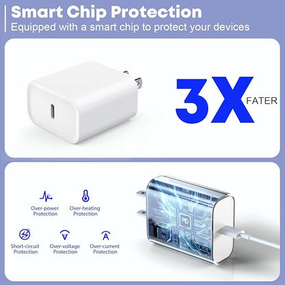 Fast Charger for iPhone 17/16/15 Charger,10FT Extra Long Fast Charging 3Pack Block USB-C to USB C Fast Charging Cable Cord for iPhone Air/17 Pro Max/iPhone 16 Pro/16 Plus/15 Pro Max,iPad Pro/Air/Mini